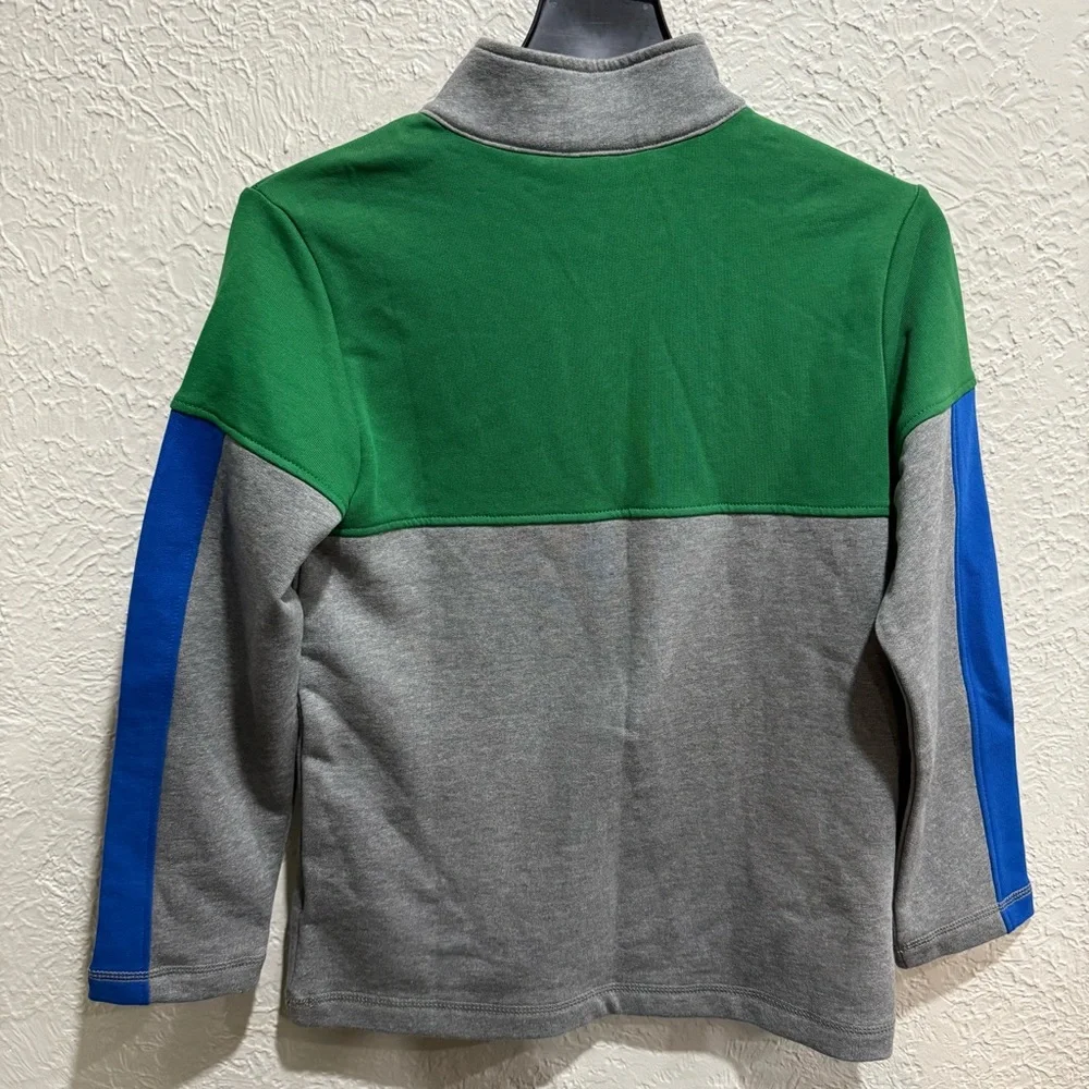 Hanna Andersson colorblock 1/4 Zipper Jacket Sweatshirt Cotton Size 140 US 10